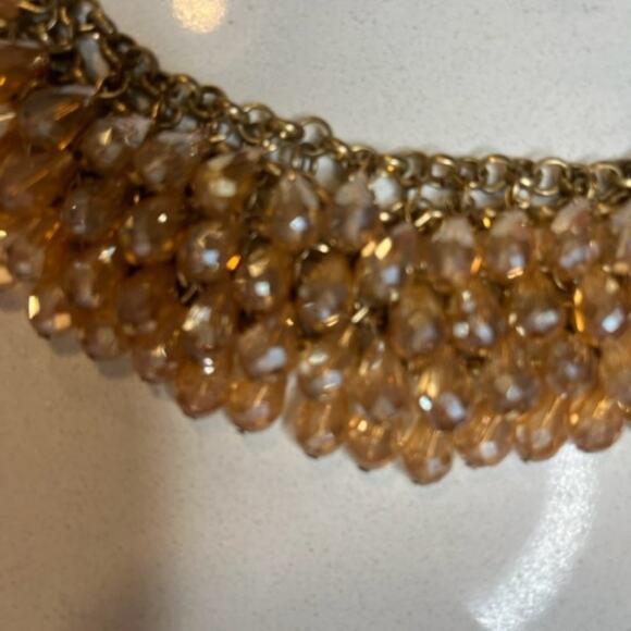 Vintage Topaz Rhinestone Bib Necklace - Picture 8 of 10